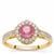 Sakahara Pink Sapphire & White Zircon 9K Gold Ring ATGW 1.30cts (F)