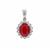 Burmese Ruby Pendant with White Zircon in 9K White Gold 2.50cts