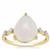 Ethiopian Jelly Opal & White Zircon 9K Gold Ring ATGW 2.60cts