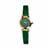 ECLIPSE Ladies Gold Plated Stainless Steel & leather Watch with Malachite 