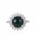 Olmec Jadeite Ring with White Topaz in Sterling Silver 4.75cts