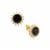 Black Spinel Earrings with White Topaz in Gold Plated Sterling Silver 6.40cts