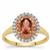 Pink Tourmaline Ring with White Zircon in 9K Gold 1.25cts