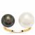 South Sea Cultured Pearl Ring with Tahitian Cultured Pearl in 9K Gold 