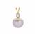 Edison Cultured Pearl (12mm) Pendant with White Topaz in Gold Tone Sterling Silver