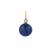 Lapis Lazuli Pendant with White Topaz in Gold Tone Sterling Silver 8.01cts