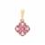 Madagascan Pink Sapphire Pendant with White Zircon in 9K Gold 1ct