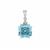 Sky Blue Topaz Pendant with White Zircon in Sterling Silver 9.65cts