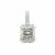 Sahl Cut Prasiolite Pendant with White Zircon in Sterling Silver 5.80cts