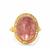 Strawberry Quartz Ring with White Topaz in Gold Tone Sterling Silver 11.30cts