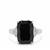 Black Spinel Ring with White Zircon in Sterling Silver 8.80cts