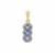 Ceylon Blue Sapphire Pendant with White Zircon in 9K Gold 1.55cts