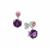 Tanzanian Amethyst Earrings with Oyo Pink Tourmaline in Sterling Silver 4.35cts
