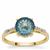 Lehrer TorusRing Marambaia London Blue Topaz Ring with Diamond in 9K Gold 1.70cts