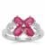 Kenyan Ruby Ring with White Zircon in Sterling Silver 2.65cts