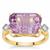 Lehrer Loom of Light Cut Rose De France Amethyst Ring with White Zircon in 9K Gold 6.70cts