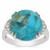 Bonita Blue Turquoise Ring with White Zircon in Sterling Silver 7.25cts