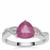 Ilakaka Hot Pink Sapphire Ring with White Zircon in Sterling Silver 2.20cts (F)