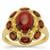 'Dusk' Red Garnet Ring in Gold Plated Sterling Silver 4.75cts
