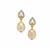 Golden South Sea Cultured Pearl, Rio Golden Citrine Earrings with White Zircon in 9K Gold (8mm)
