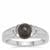 Cats Eye Enstatite Ring with White Zircon in Sterling Silver 2.09cts