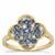 Thai Sapphire Ring with White Zircon in 9K Gold 1ct