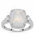 Blue Moon Quartz Ring with White Zircon in Sterling Silver 3.75cts