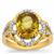 Ambilobe Sphene Ring with Diamond in 18K Gold 4.85cts
