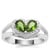 Chrome Diopside Ring with White Zircon in Sterling Silver 1.23cts