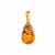 Baltic Cognac Amber Pendant in Gold Tone Sterling Silver (16 x 11mm)