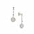 White Diamond Earrings with Blue Diamond in Sterling Silver 0.54ct