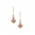Lotus Tourmaline Earrings with White Zircon in 9K Gold 1.30cts