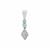 Swiss Blue Topaz Pendant with White Zircon in Sterling Silver 0.25ct