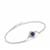 Madagascan Blue Sapphire Bracelet with White Zircon in Sterling Silver 1ct