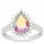 Mercury Mystic Topaz Ring with White Zircon in Sterling Silver 2.65cts
