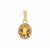 Heliodor Pendant with White Zircon in 9K Gold 1.65cts