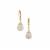  Lehrer TorusLens White Topaz Earrings with Diamonds in 9K Gold 3.35cts