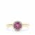 Ilakaka Hot Pink Sapphire Ring with White Zircon in 9K Gold 1.30cts
