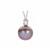 Edison Cultured Pearl (12mm) Pendant with White Topaz in Rhodium Plated Sterling Silver 