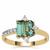 Indicolite Ring with White Zircon in 9K Gold 1.15cts
