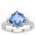 Colour Change Fluorite Ring with White Zircon in Sterling Silver 3.50cts
