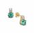 Green Apatite Earrings with White Zircon in 9K Gold 1.20cts
