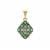 Indicolite Pendant with White Zircon in 9K Gold 1.55cts