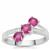 Ilakaka Hot Pink Sapphire Ring with White Zircon in Sterling Silver 1.35cts (F)