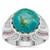 Congo Chrysocolla Ring with Nigerian Pink Sapphire in Sterling Silver 5.45cts