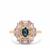 Madagascan Blue, Pink Sapphire Ring with White Zircon in 9K Gold 2.60cts