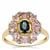 Madagascan Blue, Pink Sapphire Ring with White Zircon in 9K Gold 2.60cts