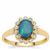 Crystal Opal on Ironstone Ring with White Zircon in 9K Gold 1.25cts