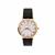 Amethyst Gold Plated Stainless Steel Watch with Black Leather Strap 1.1cts