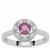 Ilakaka Hot Pink Sapphire Ring with White Zircon in Sterling Silver 0.85ct (F)
